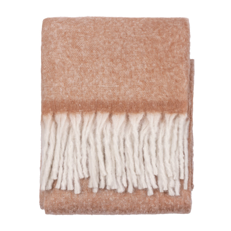 Plain Orange Throws - Cozy Woven Tasselled Throw Rust Furn