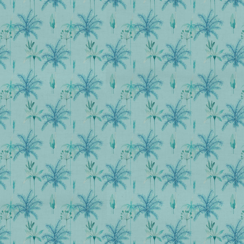 Floral Blue Fabric - Cozzo Printed Cotton Fabric (By The Metre) Atlas Voyage Maison