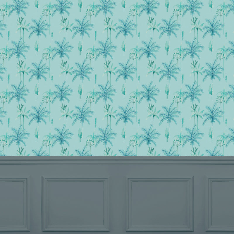 Global Blue Wallpaper - Cozzo  1.4m Wide Width Wallpaper (By The Metre) Atlas Voyage Maison