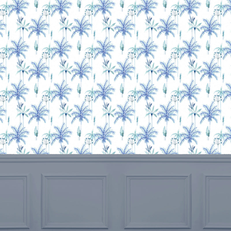 Global Blue Wallpaper - Cozzo  1.4m Wide Width Wallpaper (By The Metre) Cobalt Voyage Maison