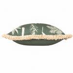 Paoletti Colonial Palm Fringed Cushion Cover in Forest