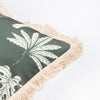 Paoletti Colonial Palm Fringed Cushion Cover in Forest