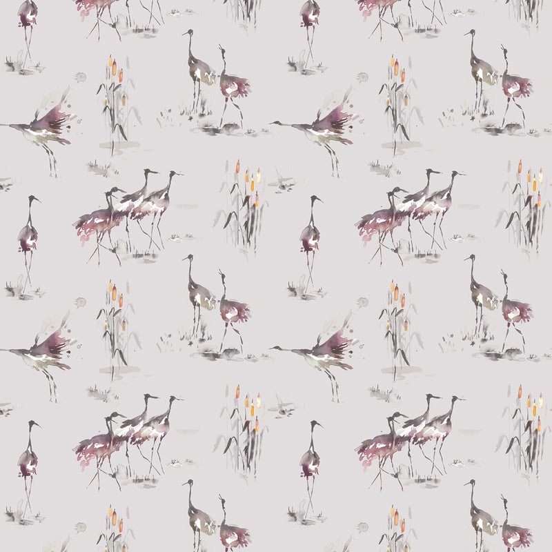 Voyage Maison Cranes Printed Fabric in Tourmaline