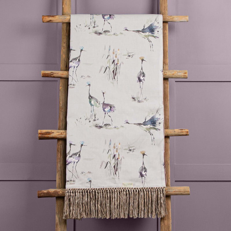 Voyage Maison Cranes Printed Throw in Ironstone