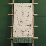 Voyage Maison Cranes Printed Throw in Peridot Linen