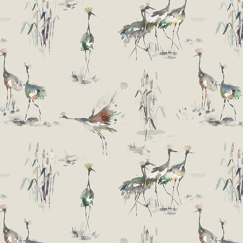 Voyage Maison Cranes 1.4m Wide Width Wallpaper in Peridot