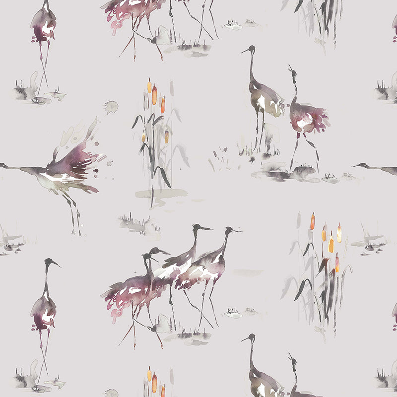 Cranes Wallpaper Sample Tourmaline