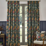 Floral Blue Curtains - Cray Floral Chenille Pencil Pleat Curtains Indigo/Berry Morris & Co