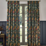 Floral Blue Curtains - Cray Floral Chenille Pencil Pleat Curtains Indigo/Berry Morris & Co