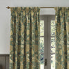 Floral Green Curtains - Cray Floral Chenille Pencil Pleat Curtains Sage/Sunflower Morris & Co