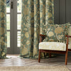 Floral Green Curtains - Cray Floral Chenille Pencil Pleat Curtains Sage/Sunflower Morris & Co