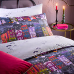 Abstract Grey Bedding - Creepy Town Reversible Duvet Cover Set Charcoal furn.