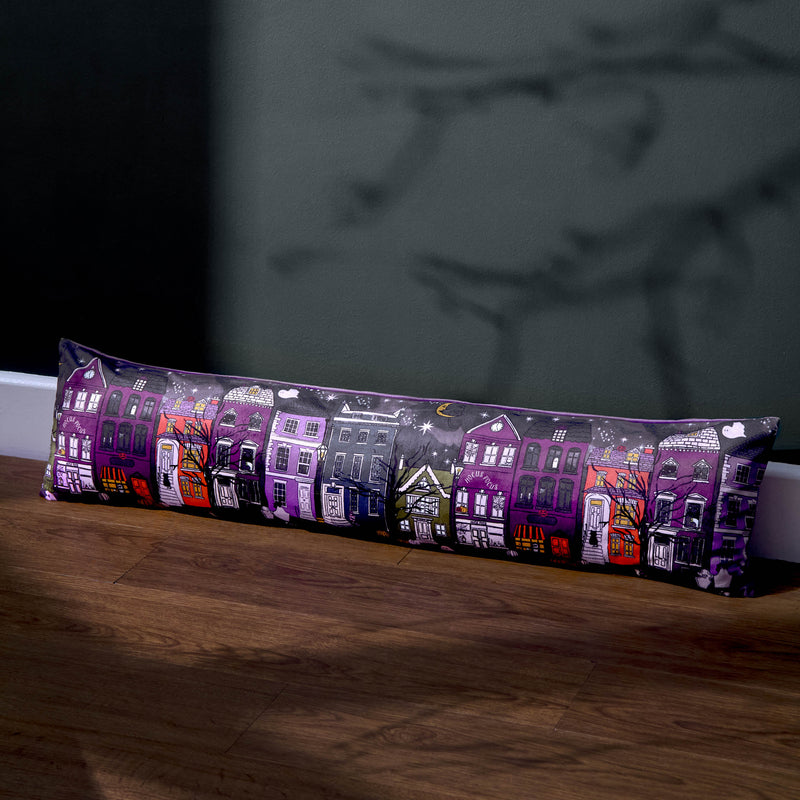 Creepy Town Velvet Draught Excluder Charcoal Black