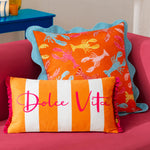 Animal Blue Cushions - Crustaceans Scalloped Cushion Cover Orange furn.