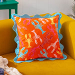 Animal Blue Cushions - Crustaceans Scalloped Cushion Cover Orange furn.