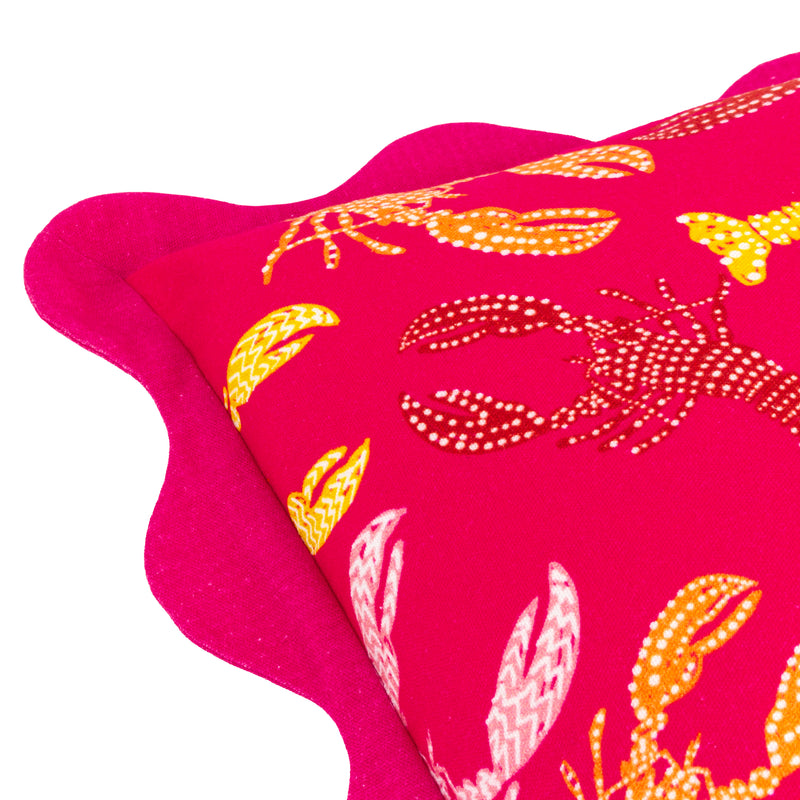 Animal Pink Cushions - Crustaceans Scalloped Cushion Cover Pink furn.