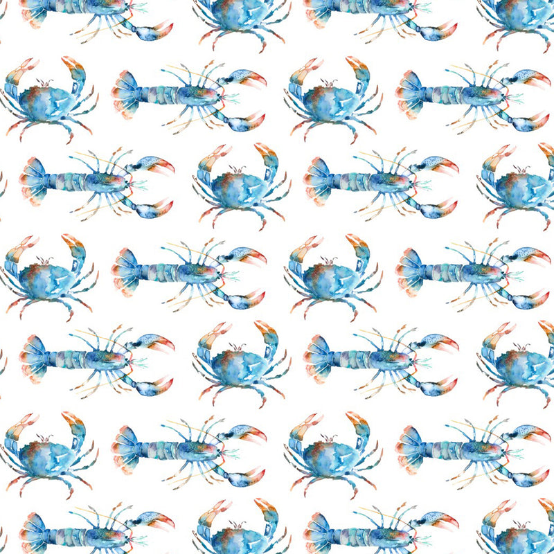 Voyage Maison Crustaceans Printed Cotton Fabric in Cobalt