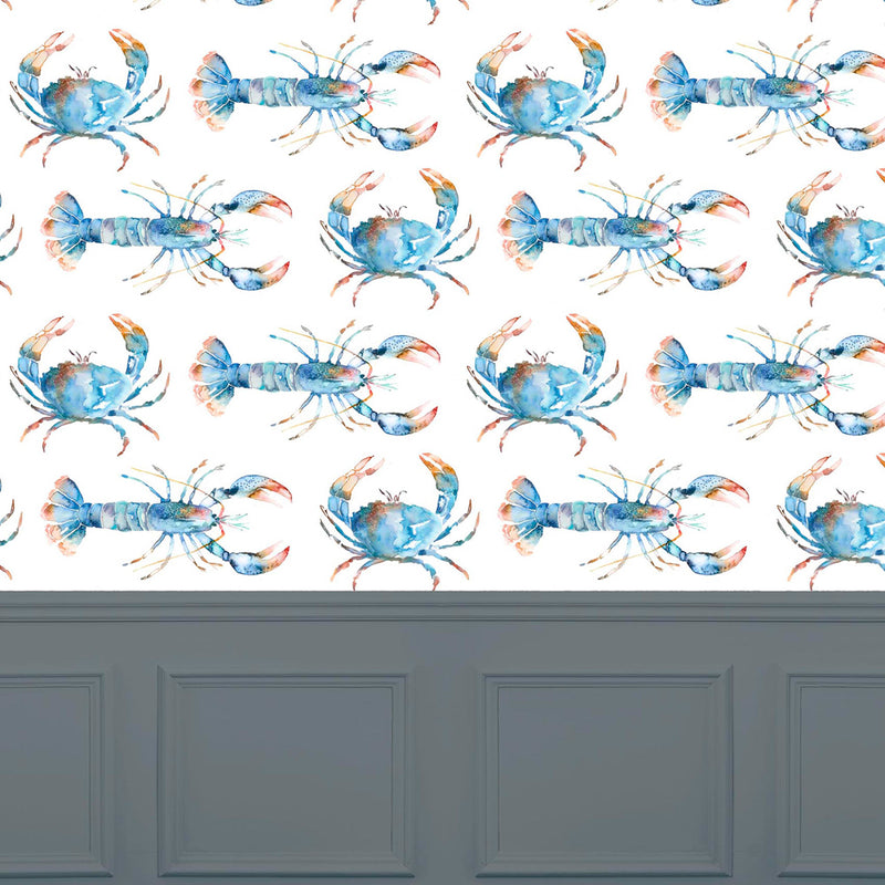 Voyage Maison Crustaceans 1.4m Wide Width Wallpaper in Cobalt