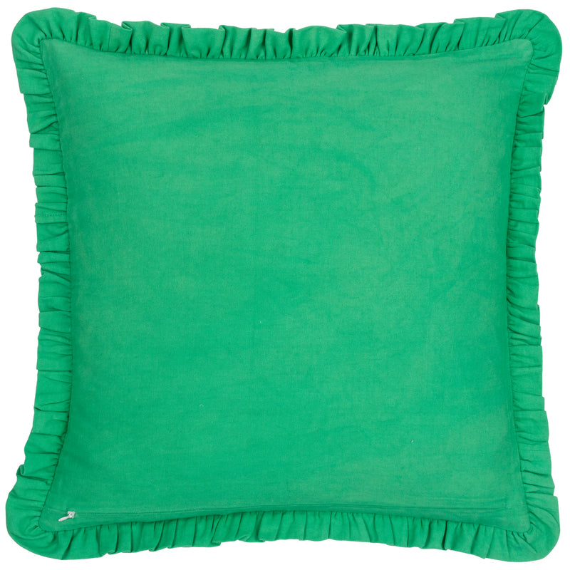 Abstract Green Cushions - Clam Shells Frilled Cushion Cover Green furn.