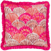 Abstract Pink Cushions - Clam Shells Frilled Cushion Cover Pink furn.