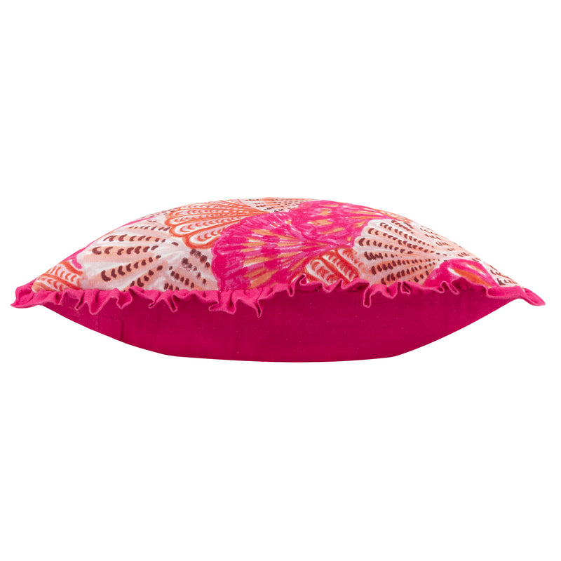 Abstract Pink Cushions - Clam Shells Frilled Cushion Cover Pink furn.