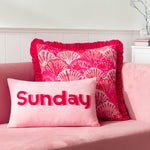 Abstract Pink Cushions - Clam Shells Frilled Cushion Cover Pink furn.