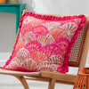 Abstract Pink Cushions - Clam Shells Frilled Cushion Cover Pink furn.