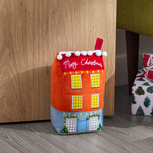 furn. Christmas Spirit House Festive Door Stop in Multicolour