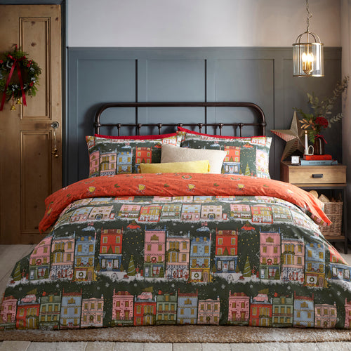 furn. Christmas Spirit Festive Duvet Cover Set in Green