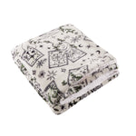  Green Throws  - Celestial Stories Printed Sherpa Fleece Throw Green Furn