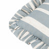 Striped Cream Cushions - Carmon Stripe Ruffle Cushion Cover Linen/Blue furn.