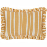 Striped Cream Cushions - Carmon Stripe Ruffle Cushion Cover Linen/Ochre furn.