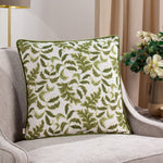 Evans Lichfield Chatsworth Topiary Piped Cushion Cover in Olive