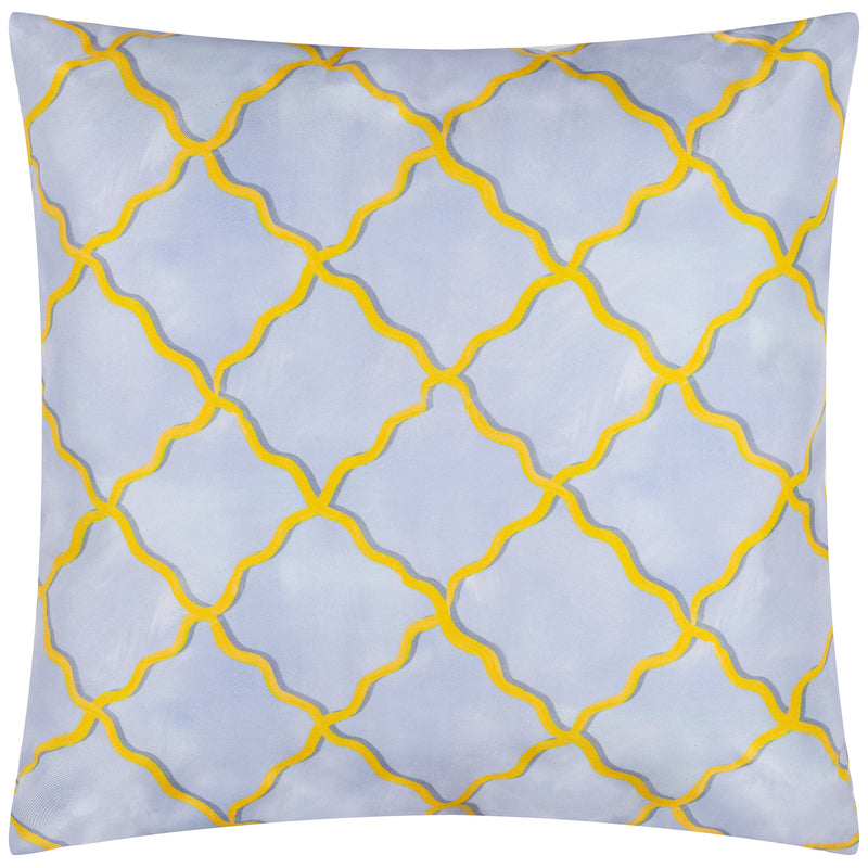 Geometric Blue Cushions - Citrus Trellis Printed Outdoor Cushion Cover Blue Wylder Nature