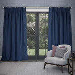 Voyage Maison Cube Velvet Pencil Pleat Curtains in Bluebell