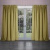 Voyage Maison Cube Velvet Pencil Pleat Curtains in Mustard