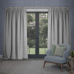 Voyage Maison Cube Velvet Pencil Pleat Curtains in Silver