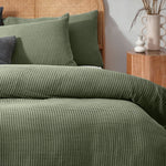 Yard Chunky Waffle Duvet Cover Set in Eucalyptus