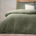 Yard Chunky Waffle Duvet Cover Set in Eucalyptus