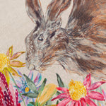 Animal Brown Cushions - Country Wilds Blossom Hare Printed Cushion Cover Multicolour Wylder Nature