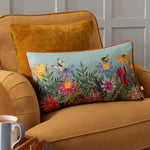 Floral Blue Cushions - Country Wilds Blossom Meadow Printed Cushion Cover Sky Blue Wylder Nature