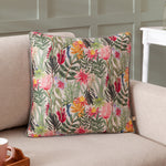 Floral Green Cushions - Country Wilds Blossom Printed Cushion Cover Multicolour Wylder Nature