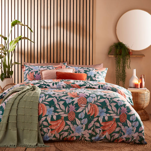 furn. Cypressa Printed Floral Mosaic Duvet Cover Set in Jade