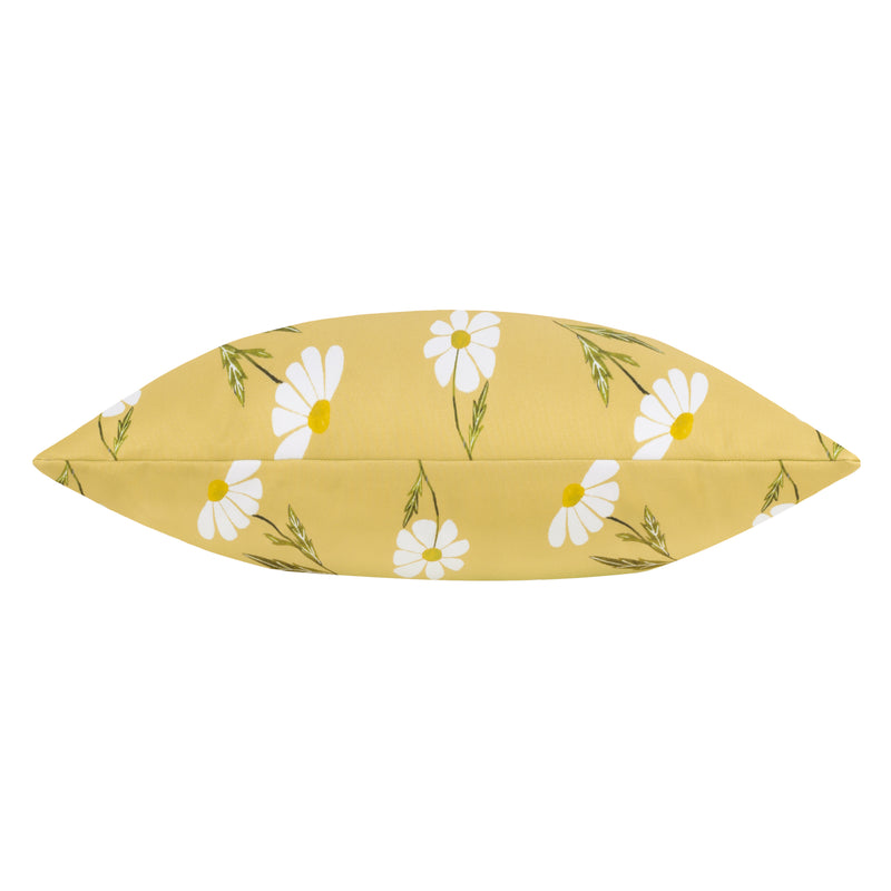 Floral Yellow Cushions - Daisies Floral Reversible Outdoor Cushion Cover Yellow Wylder