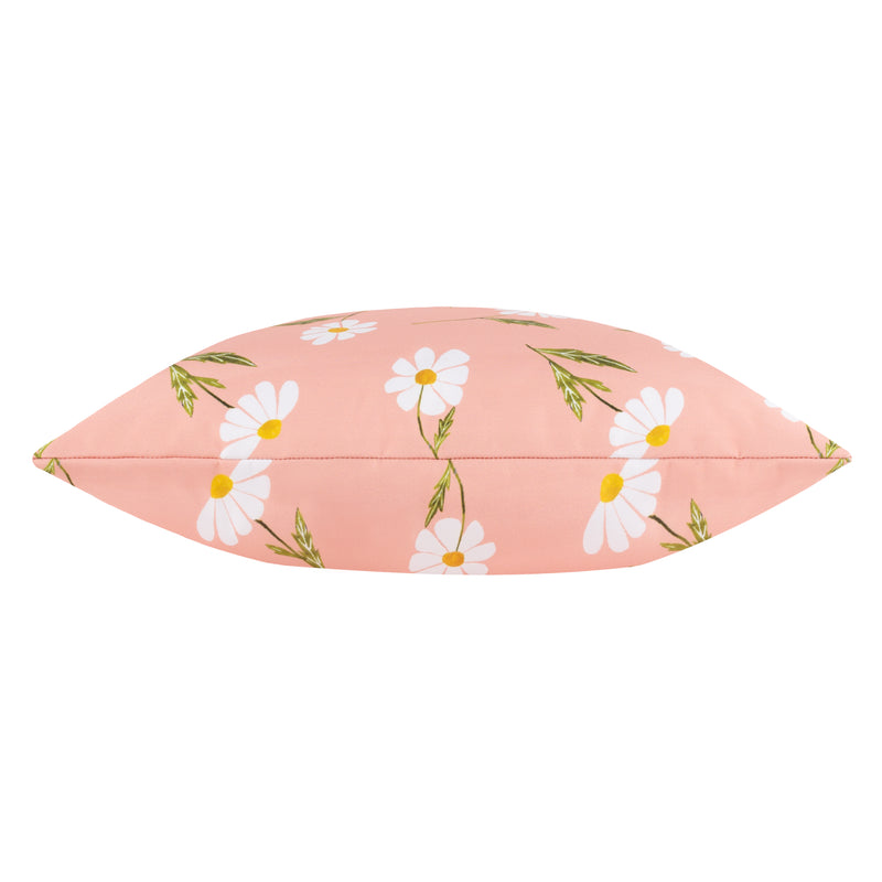 Floral Pink Cushions - Daisies Floral Reversible Outdoor Cushion Cover Pink Wylder