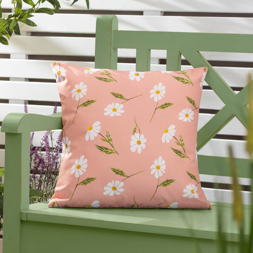 Floral Pink Cushions - Daisies Floral Reversible Outdoor Cushion Cover Pink Wylder