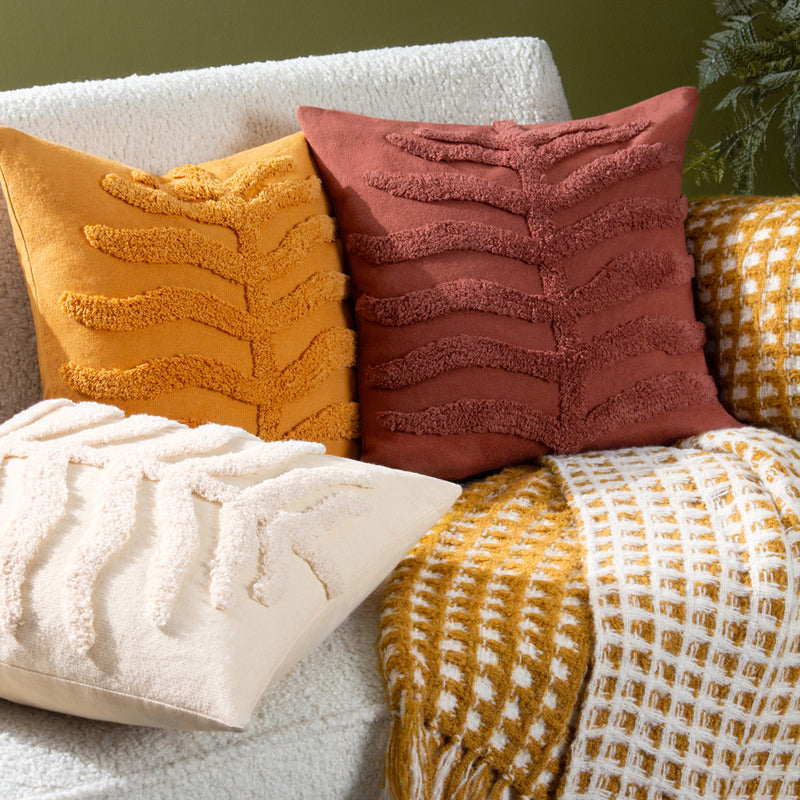 furn. Dakota Tufted Cushion Cover in Mustard