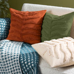 furn. Dakota Tufted Cushion Cover in Rust