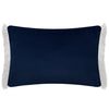 Damask Blue Cushions - Daphne Printed Ruche Fringe Feather Filled Cushion Blue Voyage Maison