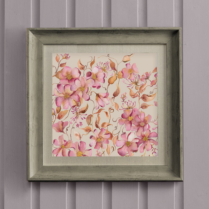 Floral Pink Wall Art - Daphne  Framed Print Stone/Primrose Voyage Maison